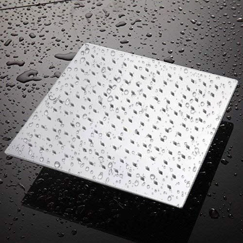 CUROVIT Stainless Steel SUTTON 8" x 8" Square Ultra Slim Overhead Shower / Rain Shower Without Arm in Chrome Finish for Bathroom.