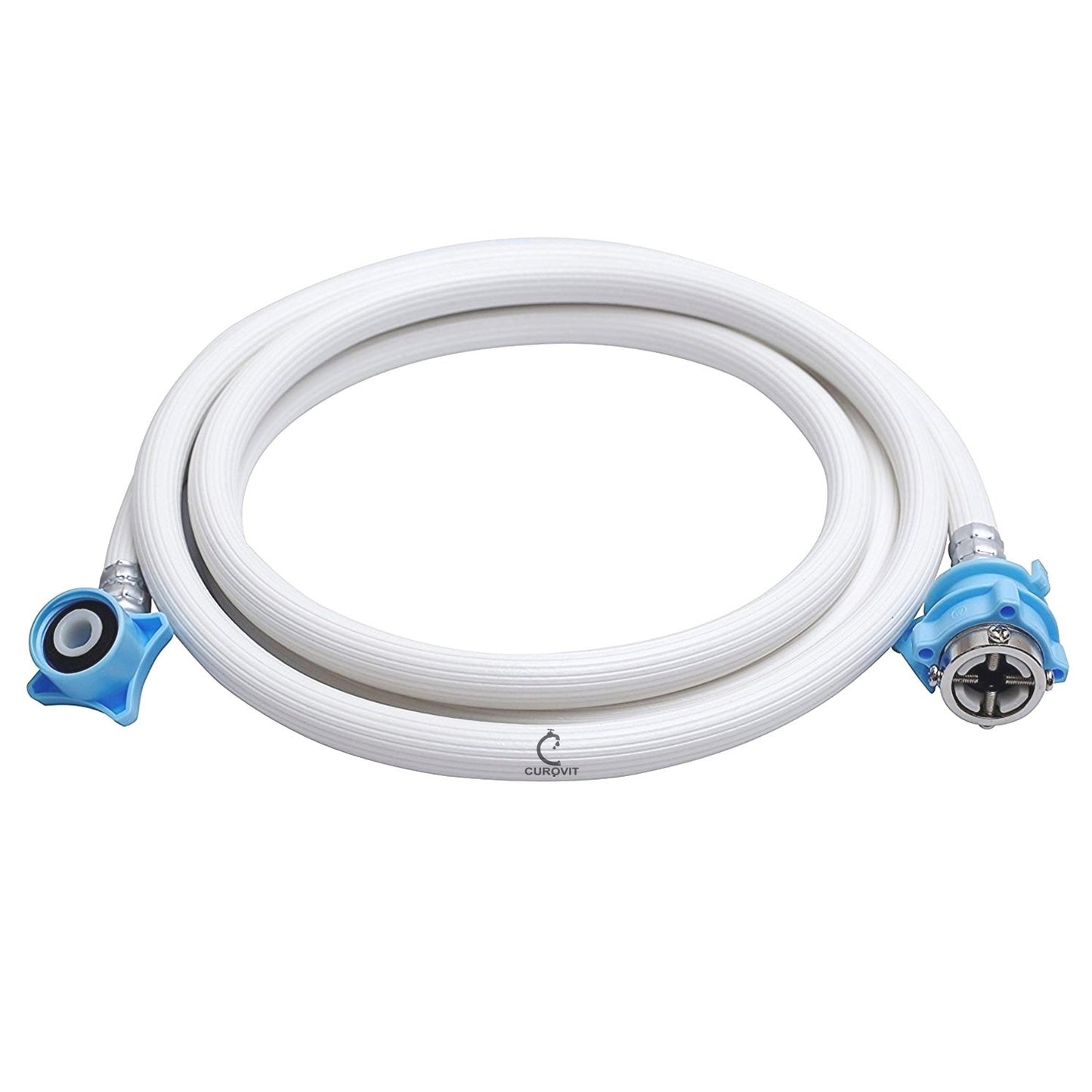 CUROVIT PVC Washing Machine 2 Meter Flexible Water Inlet Pipe with Tap adaptor / Connector Water Hose / Inflow Pipe Suitable for Fully Automatic Washing Machine (White)