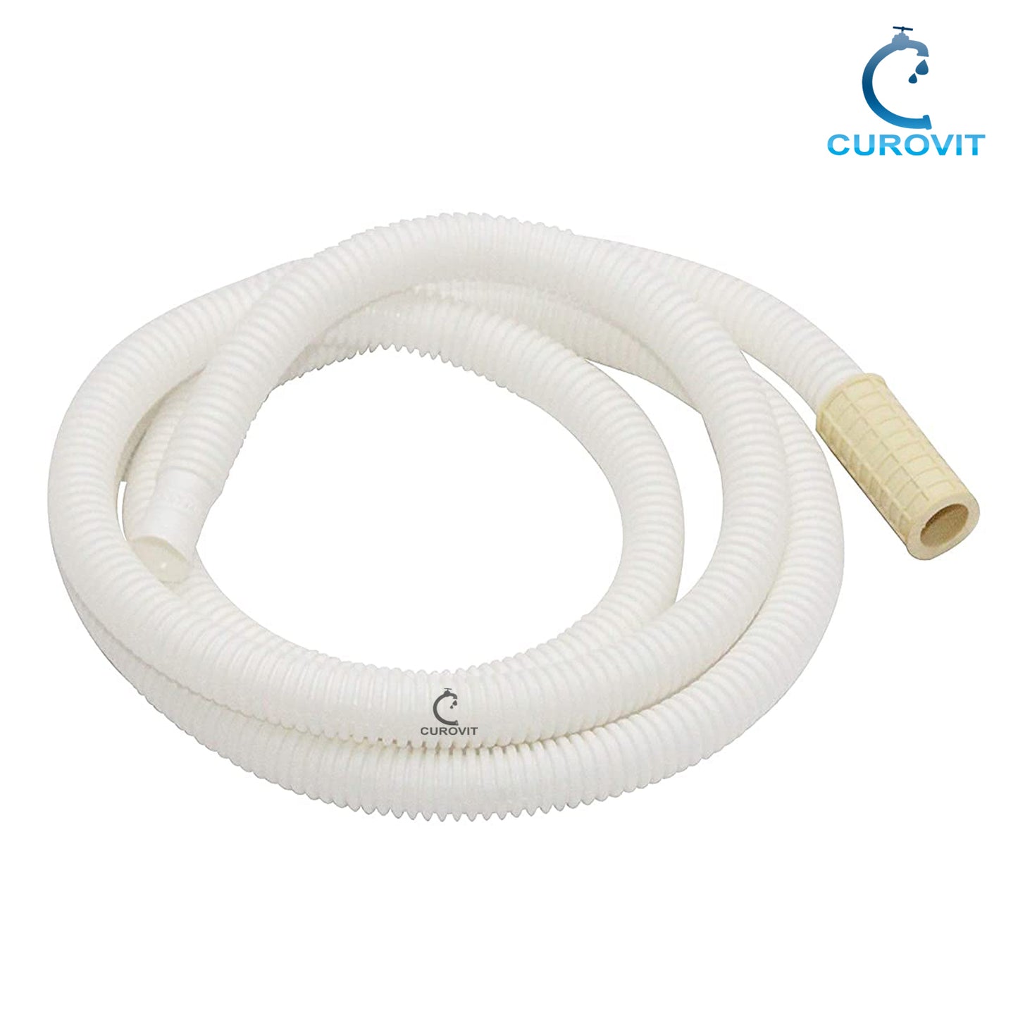 CUROVIT PVC Washing Machine Flexible Water Inlet Pipe 2 Meter Water Hose / Inflow Pipe Suitable for Semi Automatic Washing Machine (White)