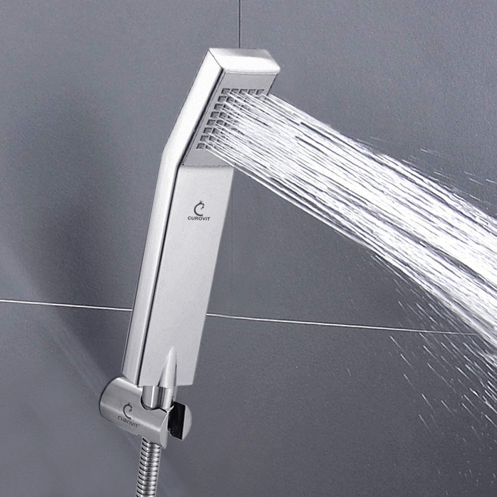 CUROVIT Stella ABS Hand Shower / Telephonic Shower in Chrome Finish with ABS Holder and 1.5 Mtr Stainless Steel Flexible Tube