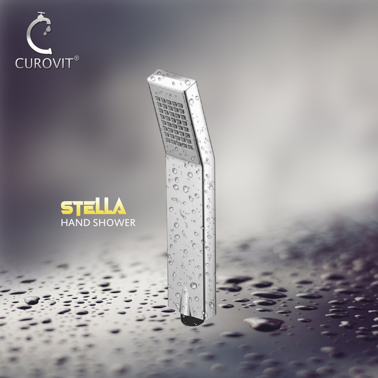 CUROVIT Stella ABS Hand Shower / Telephonic Shower in Chrome Finish with ABS Holder and 1.5 Mtr Stainless Steel Flexible Tube