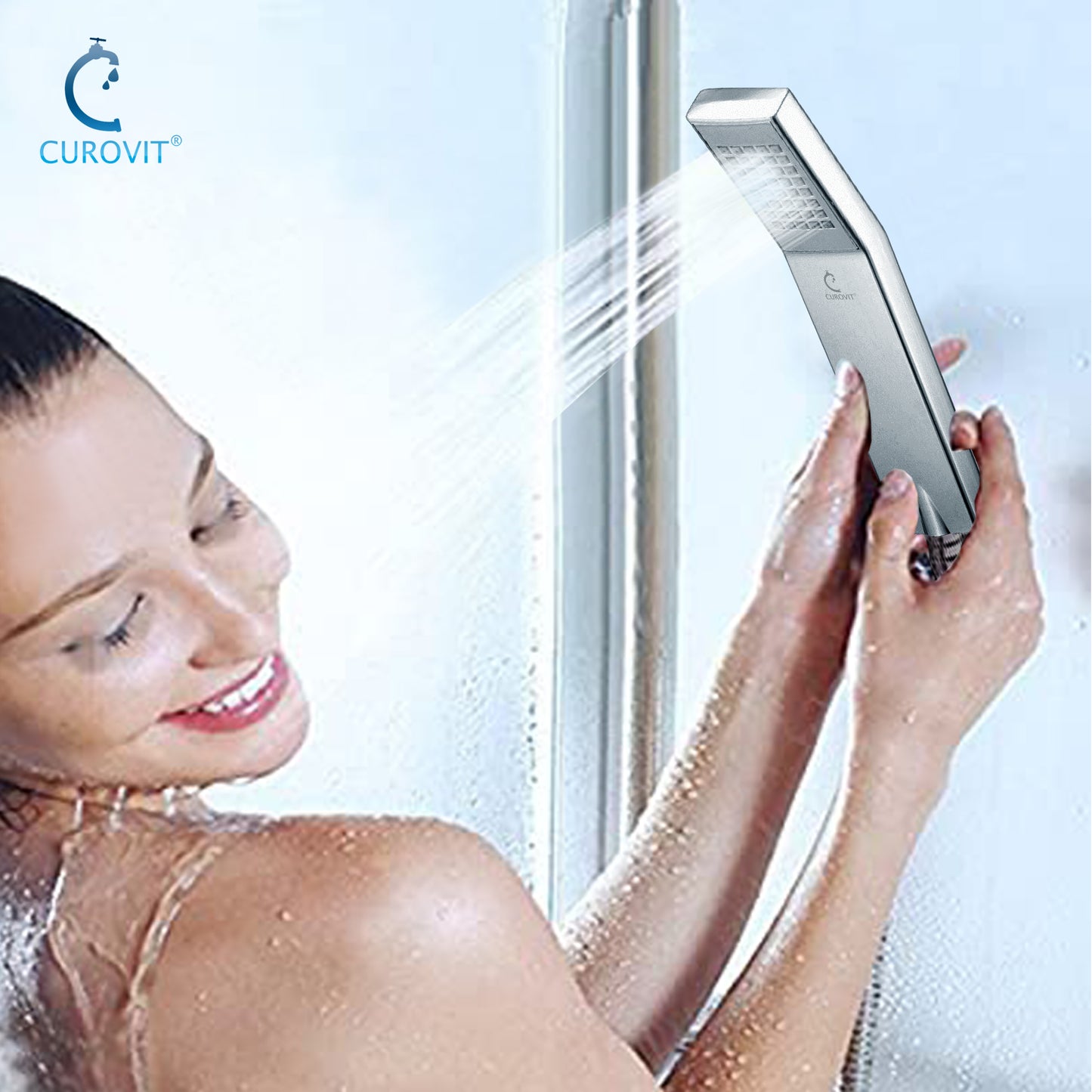 CUROVIT Stella ABS Hand Shower / Telephonic Shower in Chrome Finish with ABS Holder and 1.5 Mtr Stainless Steel Flexible Tube