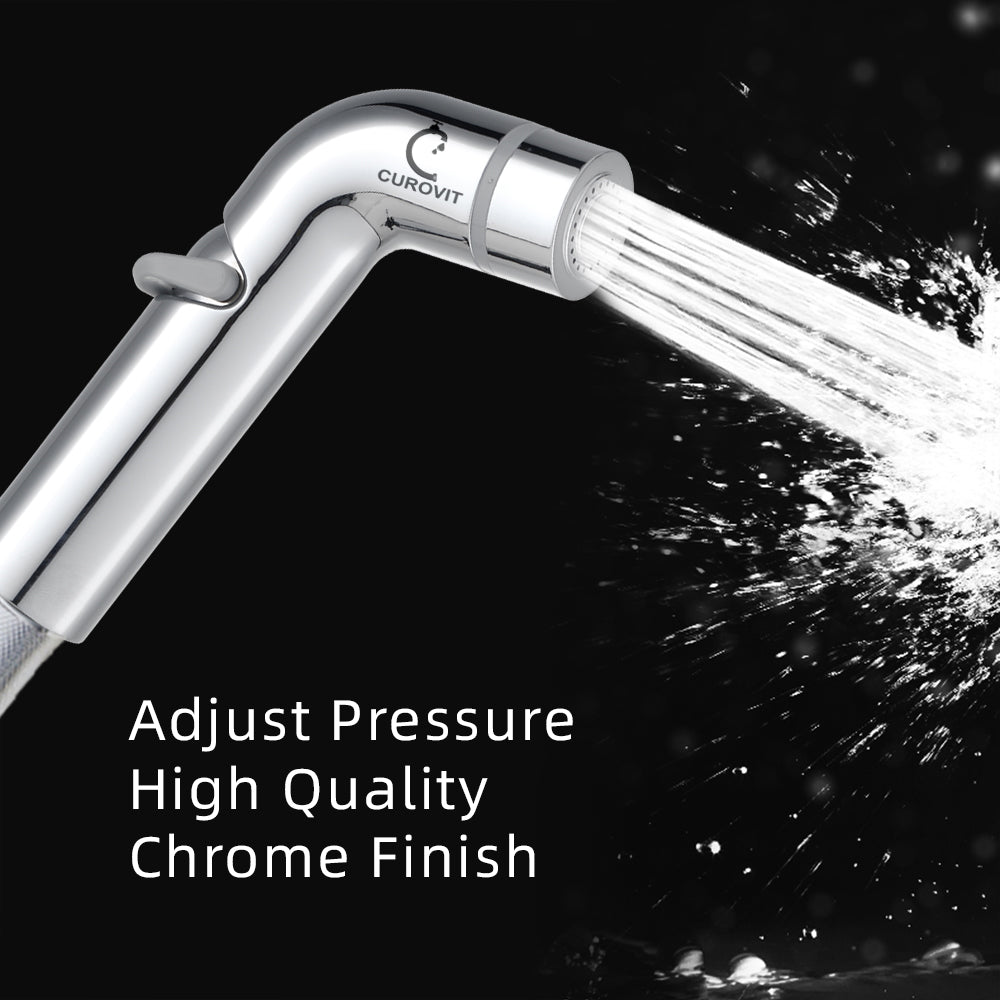 CUROVIT Dasiy ABS Health Faucet Leak Proof Hygiene Spray with ABS Holder and 1m SS Flexible Pipe