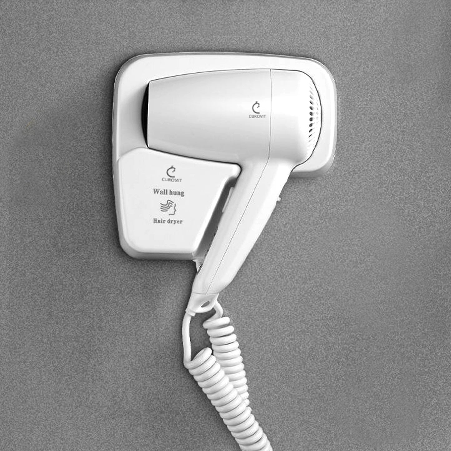 CUROVIT ABS Bancy Wall Mounted Hair Dryer / Electric Skin Dryer with Wall Mounted Holder for Men & Women Drying Suitable for Hotels / Bathroom / Bedroom / Dressing Room.